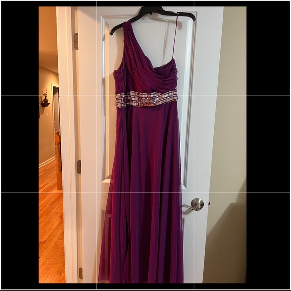 JS Collection Sequin Evening Gown, Size 12, Purple - Picture 1 of 6